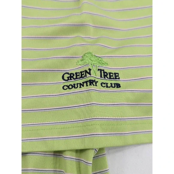 Donald Ross Polo Shirt Mens 2XL Golf Striped Performance Green Tree Country Club - Picture 4 of 7